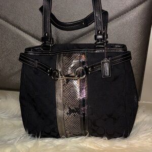 Coach Black and Metallic Shoulder Bag